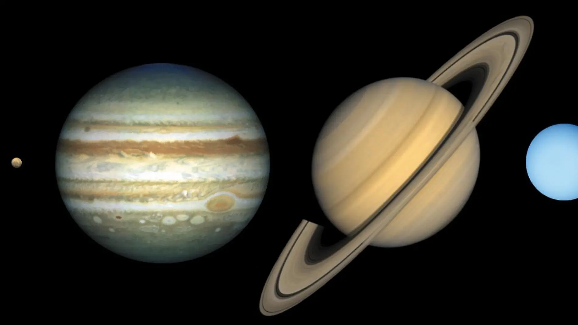 Los planetas del Sistema Solar a escala de tamaño